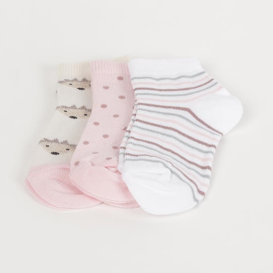 FAME FOREVER Girls Patterned Ankle-Length Socks - Set of 3