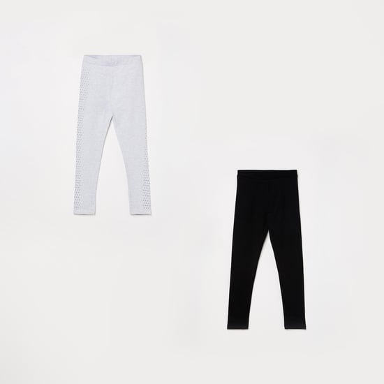 FAME FOREVER KIDS Girls Solid Leggings with Elasticated Waist