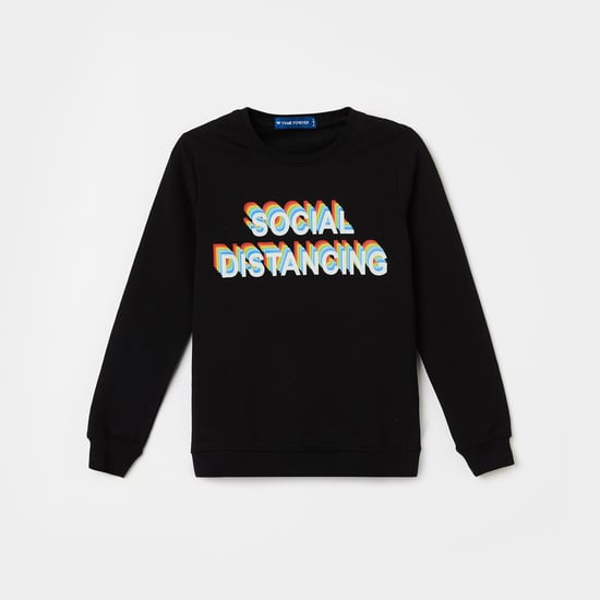 FAME FOREVER YOUNG Girls Printed Full Sleeves Sweatshirt