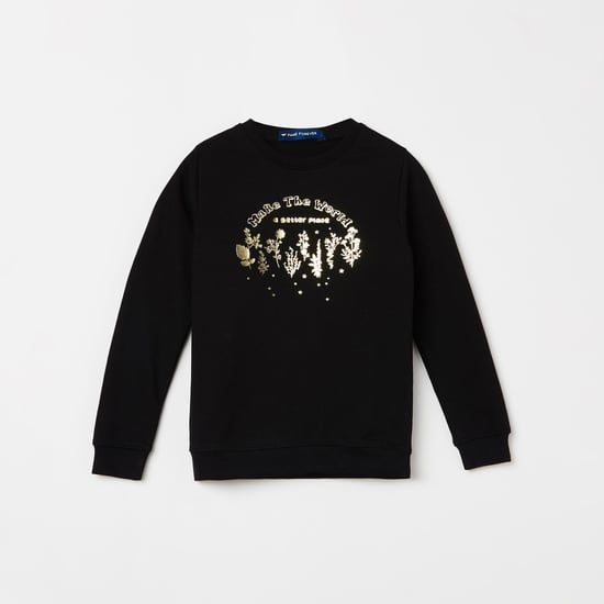 FAME FOREVER Girls Printed Full Sleeves Sweatshirt