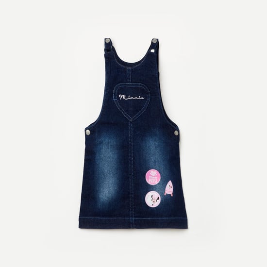 JUNIORS Girls Applique Denim Dungaree