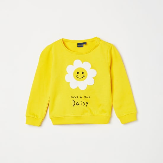 JUNIORS Girls Graphic Print Full Sleeves Sweatshirt