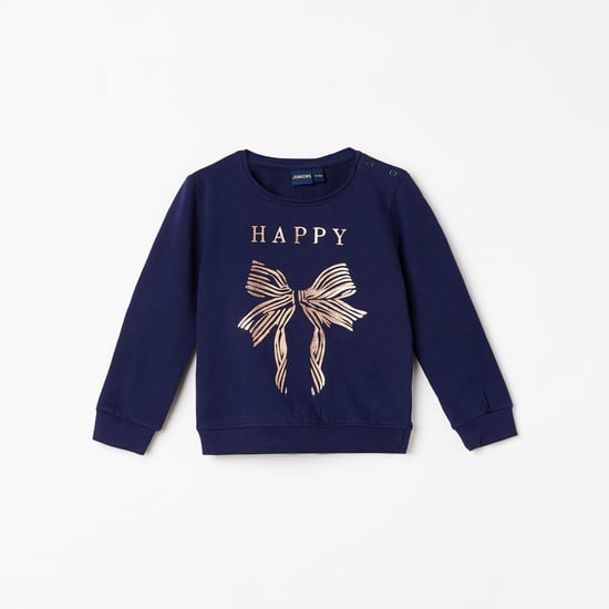 JUNIORS Girls Printed Full Sleeves Sweatshirt