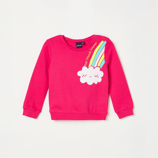 JUNIORS Girls Printed Full Sleeves Sweatshirt