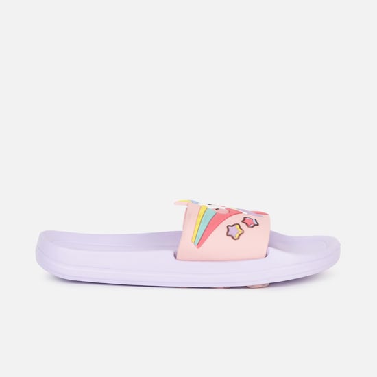 FAME FOREVER Girls Unicorn Applique Sliders