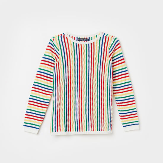 ALLEN SOLLY Girls Textured Full Sleeves Sweater