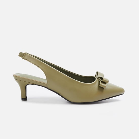 GINGER Women Bow Detailed Pointed Toe Heels