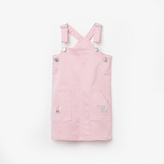 JUNIORS Girls Printed Woven Pinafore Dress