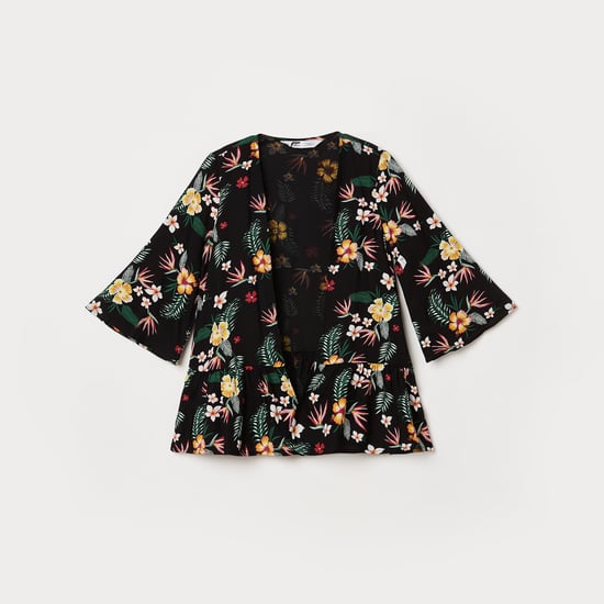 FAME FOREVER YOUNG Girls Floral Print Open-Front Shrug