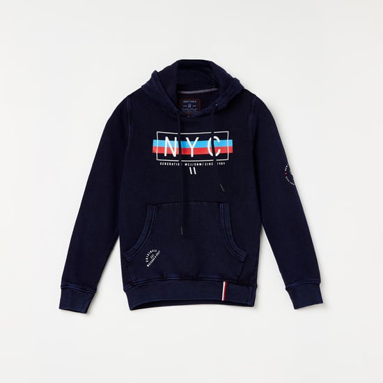 MONTE CARLO Boys Printed Hoodie with Kangaroo Pockets
