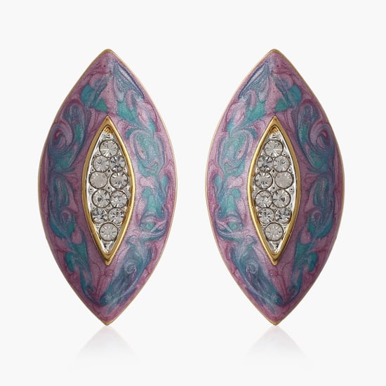 ESTELE Teardrop-Shaped Embellished Stud Earrings