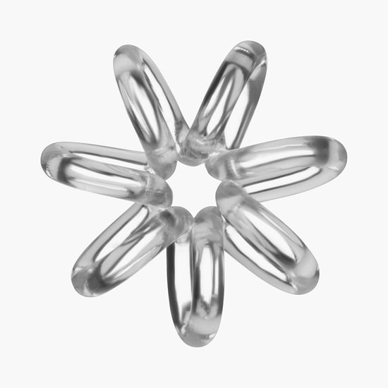 INVISIBOBBLE Women Solid Crystal Clear Coiled Hair Ring- Pack of 3