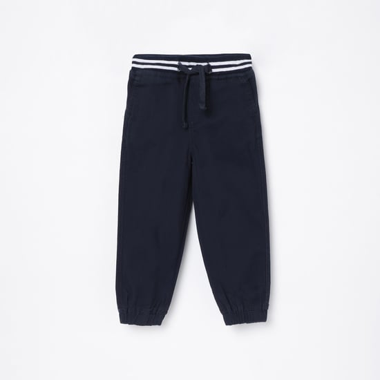 JUNIORS Boys Solid Elasticated Jogger Trousers