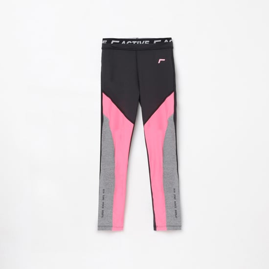 FAME ACTIVE Girls Printed Knit Elasticated Leggings