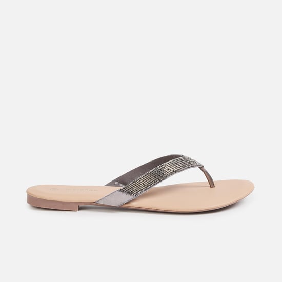 MELANGE Women Embellished V-strap Flats
