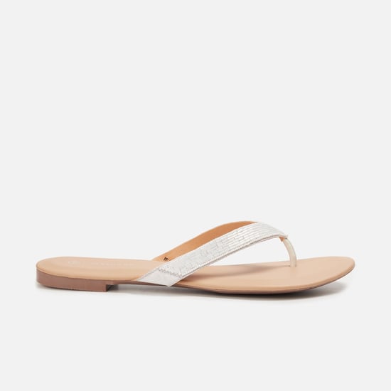 MELANGE Women Embellished V-strap Flats