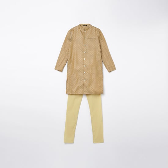 MELANGE Boys Printed Kurta with Solid Elasticated Pyjamas