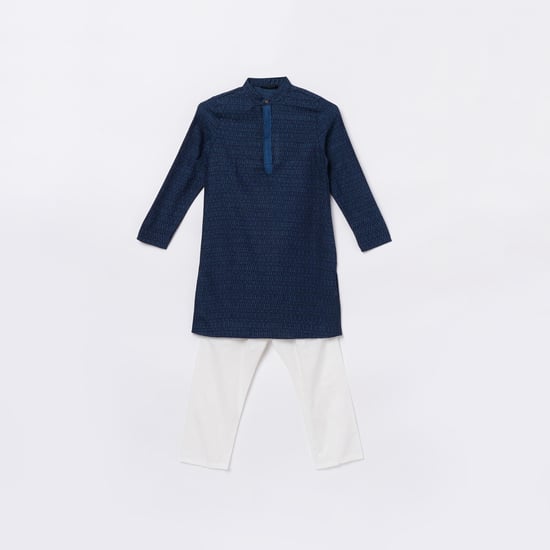 MELANGE Boys Printed Kurta with Elasticated Pyjamas