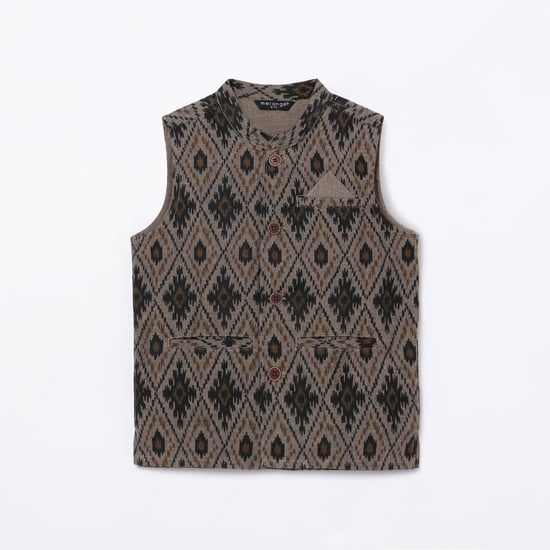 MELANGE Boys Printed Ethnic Waistcoat