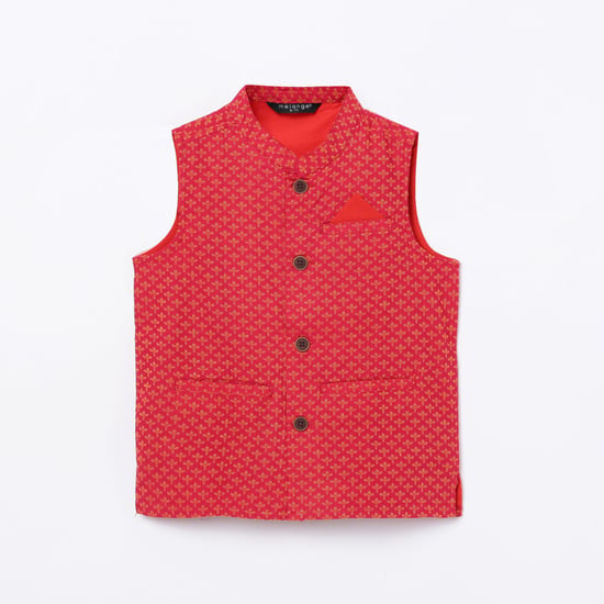 MELANGE Boys Printed Ethnic Waistcoat