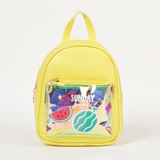 GINGER Girls Printed Zip-Closure Backpack