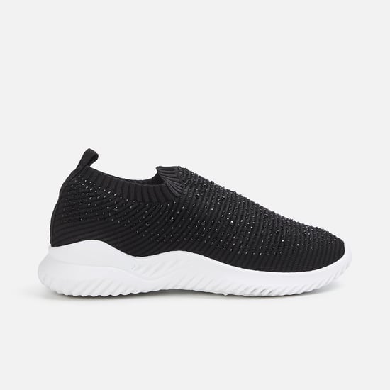 GINGER Women Textured Sock-Knit Shoes