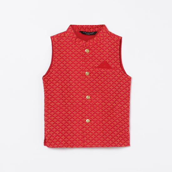 MELANGE Boys Printed Ethnic Waistcoat