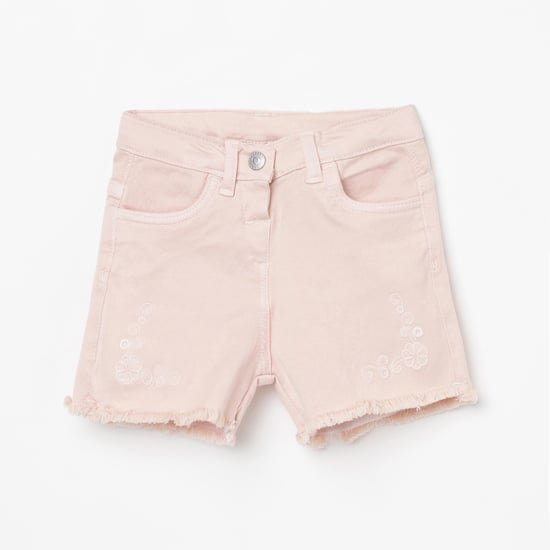 JUNIORS Girls Embroidered Woven Shorts