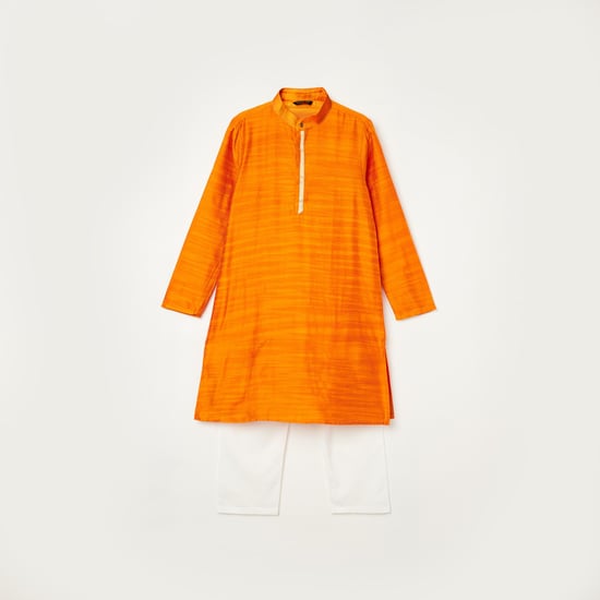 MELANGE Boys Textured Kurta with Elasticated Pyjamas