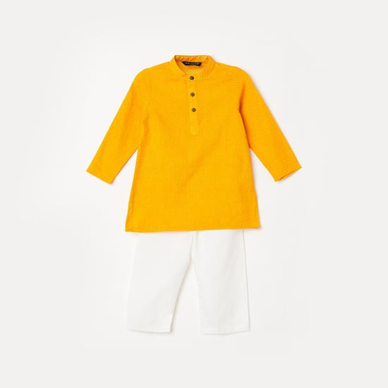 MELANGE Boys Printed Kurta With Solid Pyjamas