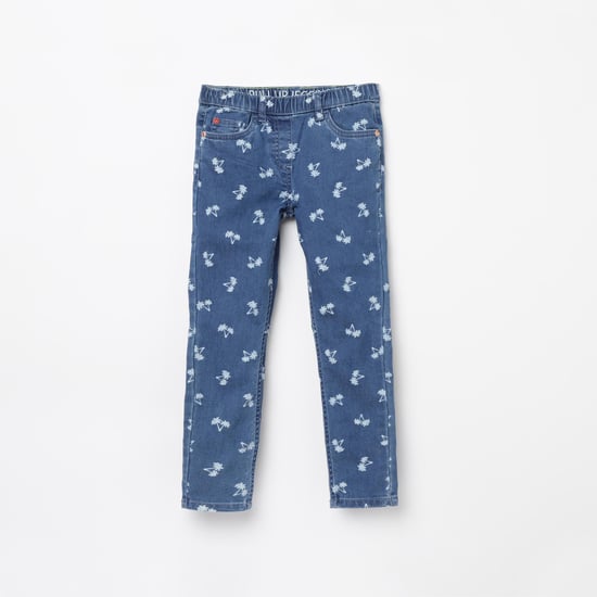 DENIMIZE Girls Printed Regular Fit Elasticated Jeans