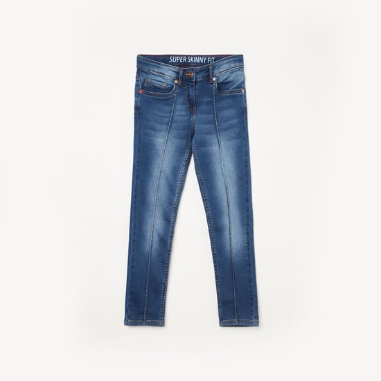 DENIMIZE Girls Light-Washed Super Skinny Fit Jeans