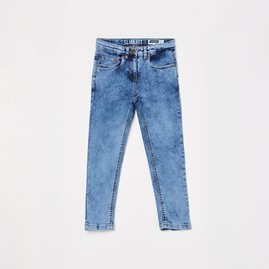 DENIMIZE Girls Acid Washed Slim Fit Jeans
