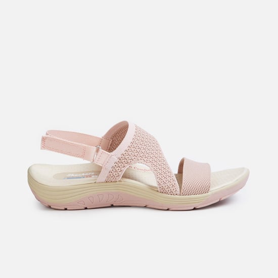 SKECHERS Women Textured Velcro-Strap Sandals