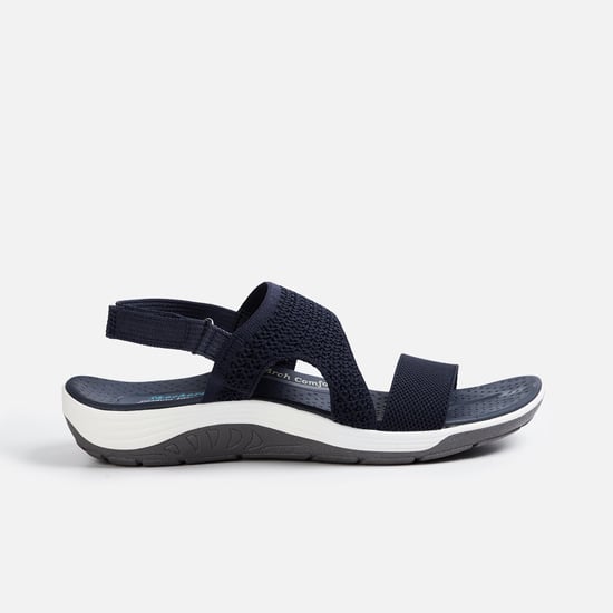 SKECHERS Women Textured Velcro-Strap Sandals