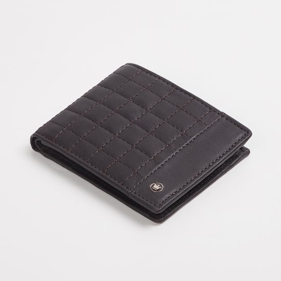 LOUIS PHILIPPE Men Textured Bi-Fold Wallet Brown