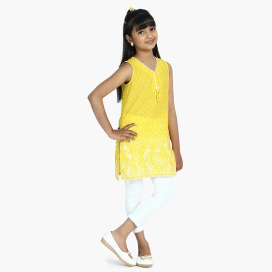 BIBA Girls Printed Sleeveless Kurta