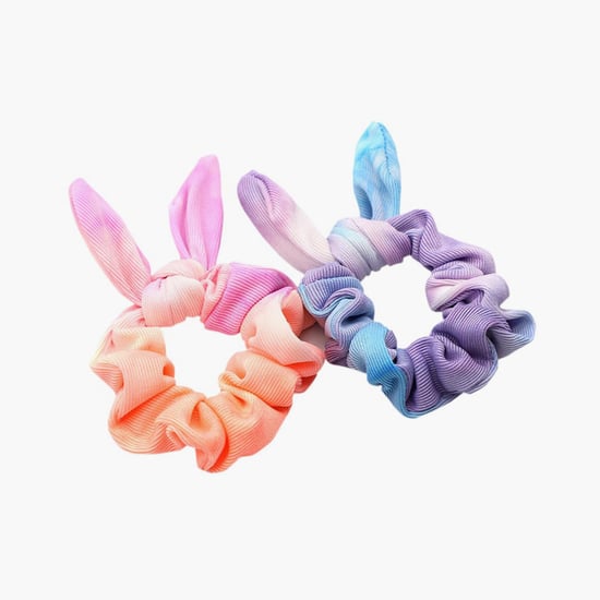 TONIQ KIDS Girls Colourblocked Bunny Ear Scrunchies