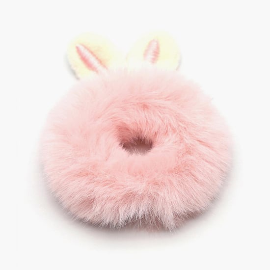 TONIQ KIDS Girls Solid Faux Fur Hair Scrunchie