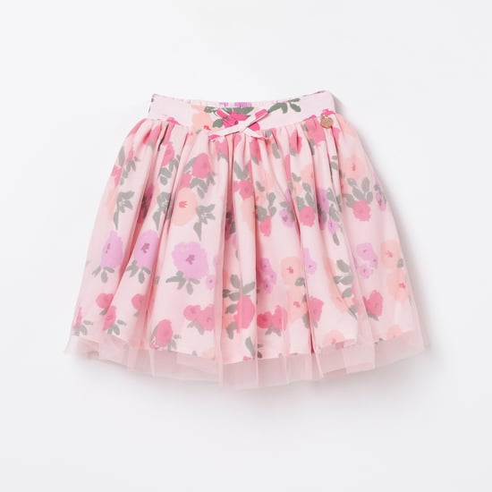 ANGEL & ROCKET Girls Floral Print Layered Tutu Skirt