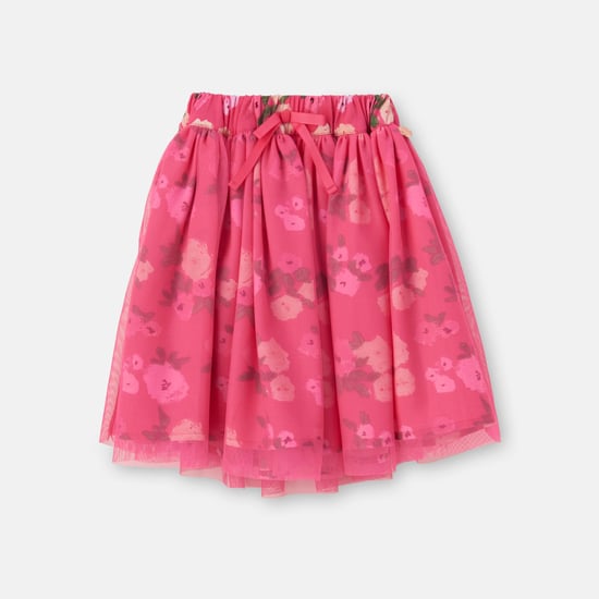 ANGEL & ROCKET Girls Floral Print Layered Tutu Skirt