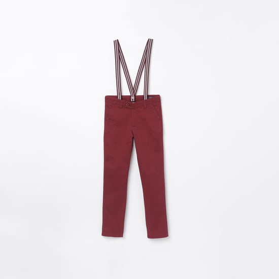 ALLEN SOLLY Boys Solid Trousers with Suspenders