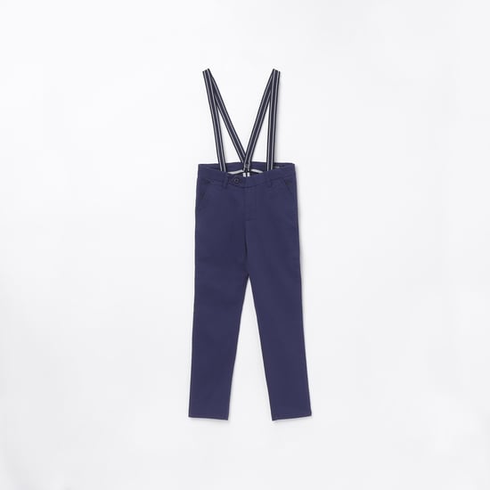 ALLEN SOLLY Boys Solid Trousers with Suspenders