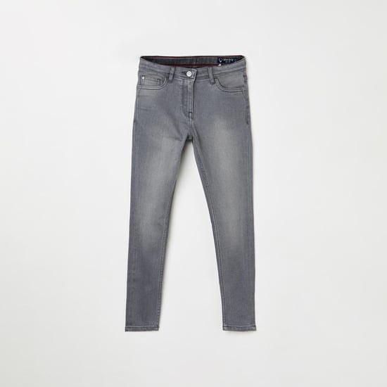 ALLEN SOLLY Girls Medium Washed Skinny Fit Jeans