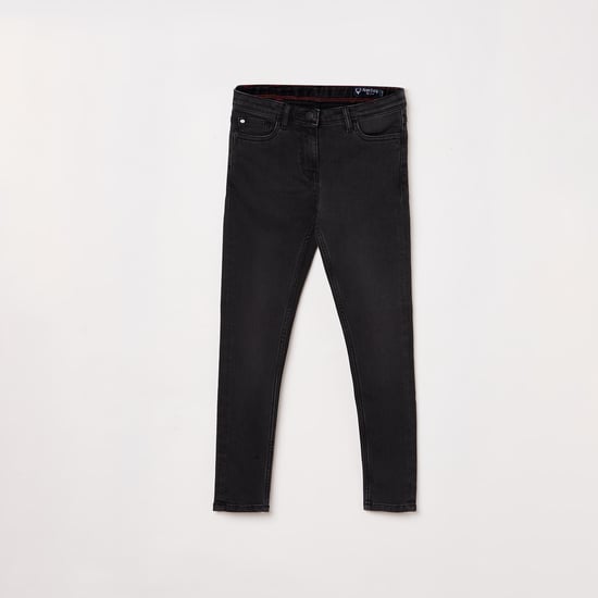 ALLEN SOLLY Girls Stonewashed Skinny Fit Jeans