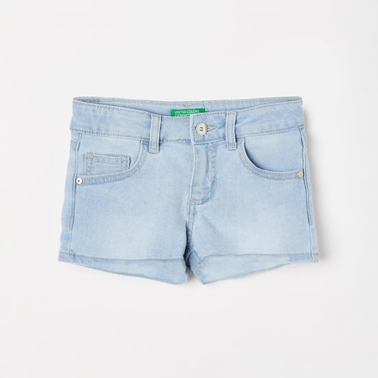 UNITED COLORS OF BENETTON Girls Stonewashed Denim Shorts