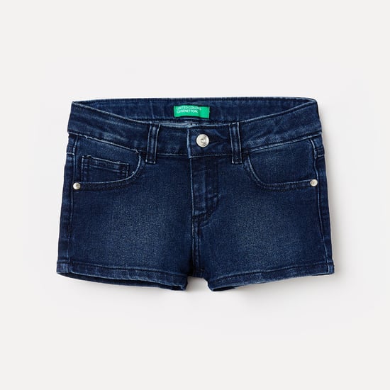 UNITED COLORS OF BENETTON Girls Stonewashed Denim Shorts