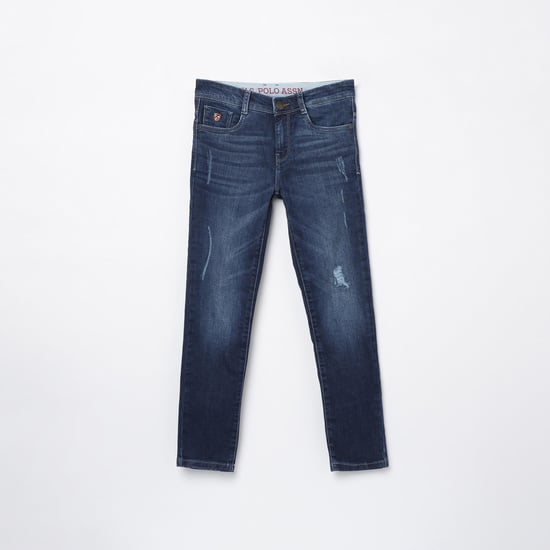 U.S. POLO ASSN. KIDS Boys Light Washed Slim Fit Jeans