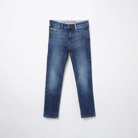US POLO ASSN. KIDS Boys Light Washed Slim Fit Jeans