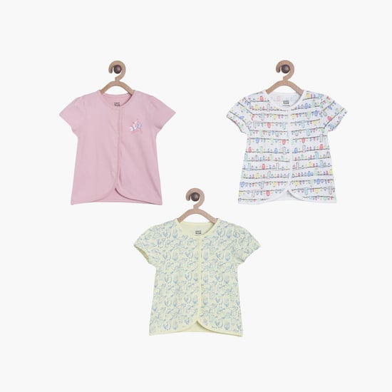 FS MINI KLUB Girls Printed Round Neck Top - Pack of 3